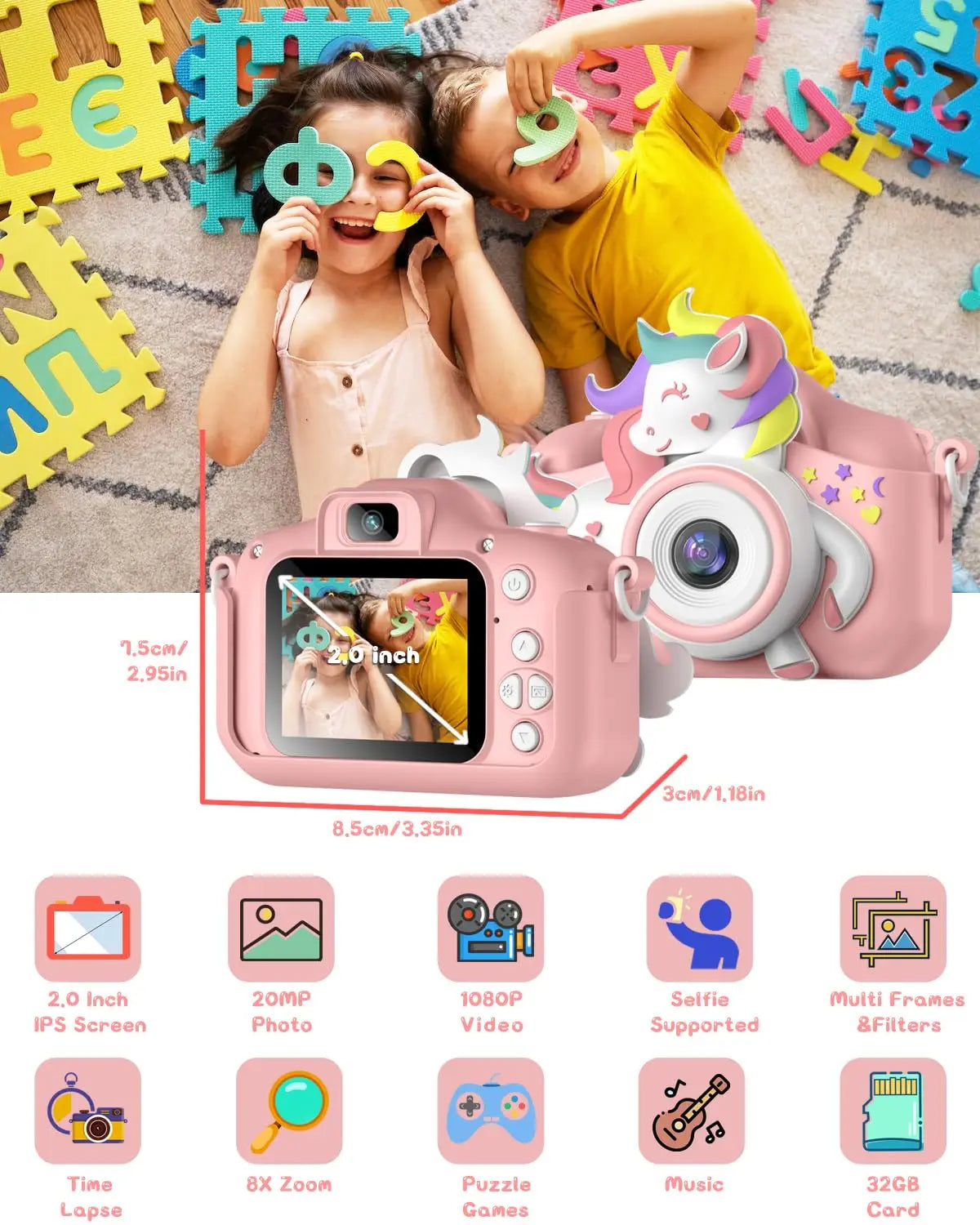 DIAMOOKY Kids Mini Camera 1080P HD Digital Camcorder Toy