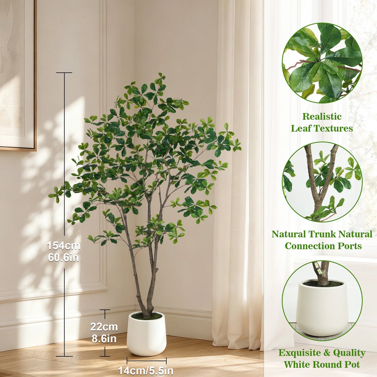 Olitree Faux Black Olive Tree Indoor Natural Wood Trunk Pot