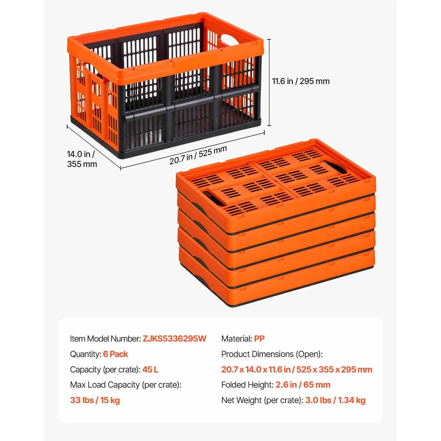 SucceBuy Plastic Collapsible Storage Baskets With Handles For Home Organization