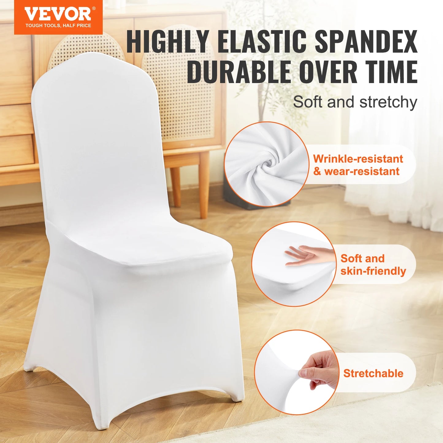 Premium Spandex Polyester Wedding Chair Covers Durable Banquet Slipcases