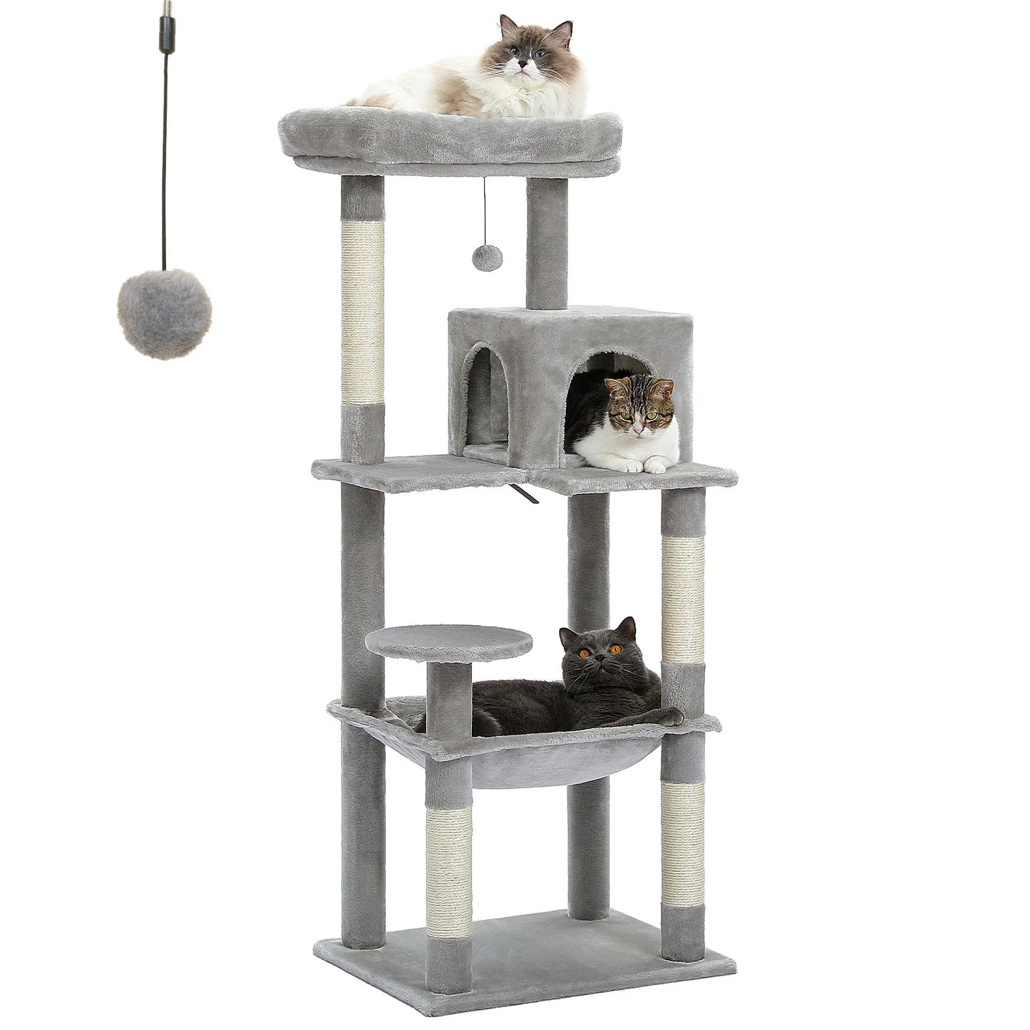 PawZ Road 5 Level Cat Tree Tower Hammock Sisal Posts