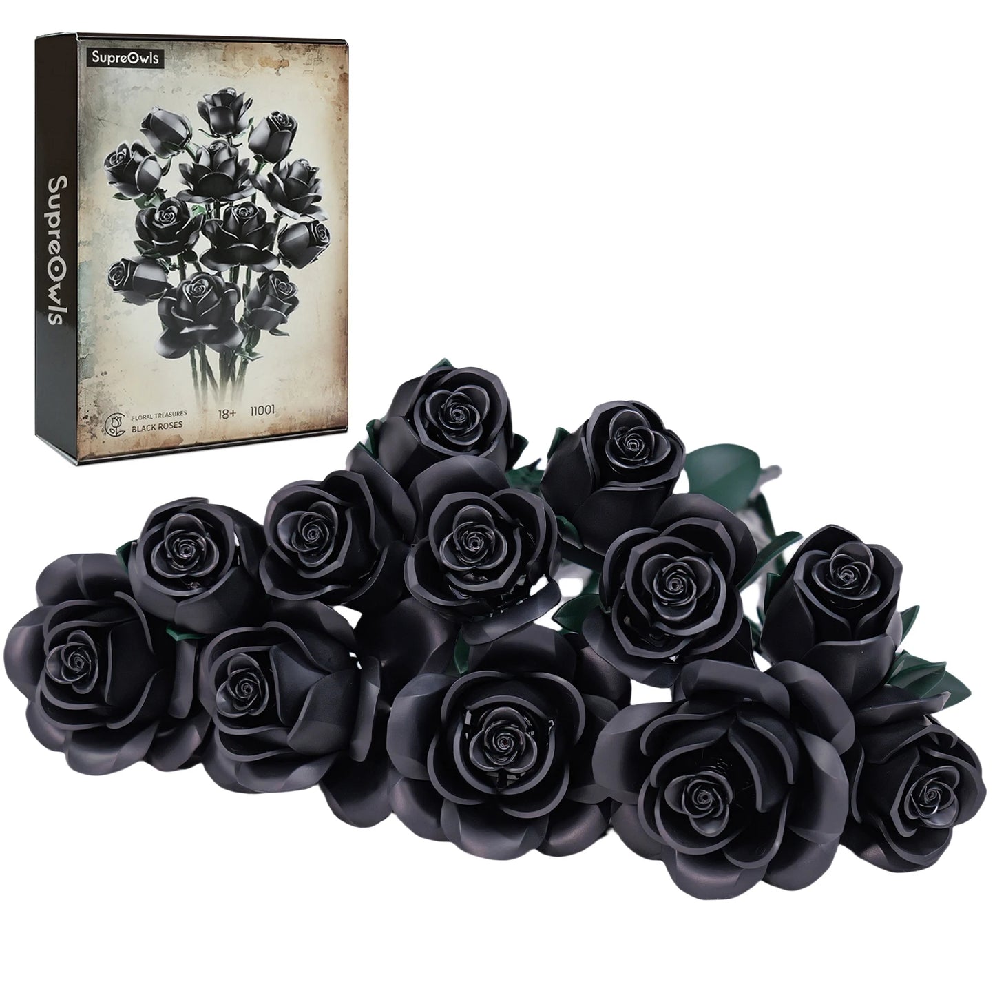 SupreOwls Roses Bouquet Building Blocks Artificial Flowers Home Decor Gift