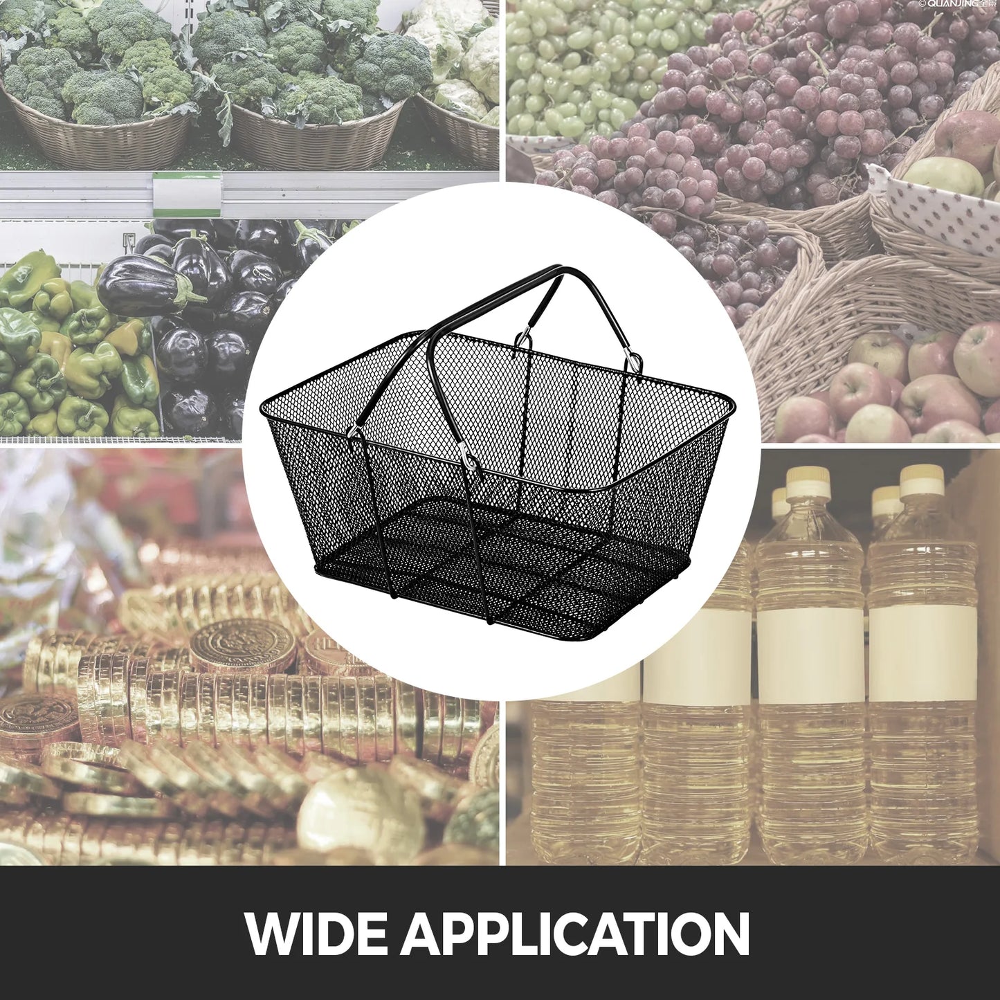 SucceBuy Steel Shopping Baskets With Handles 12 Pack Retail Display