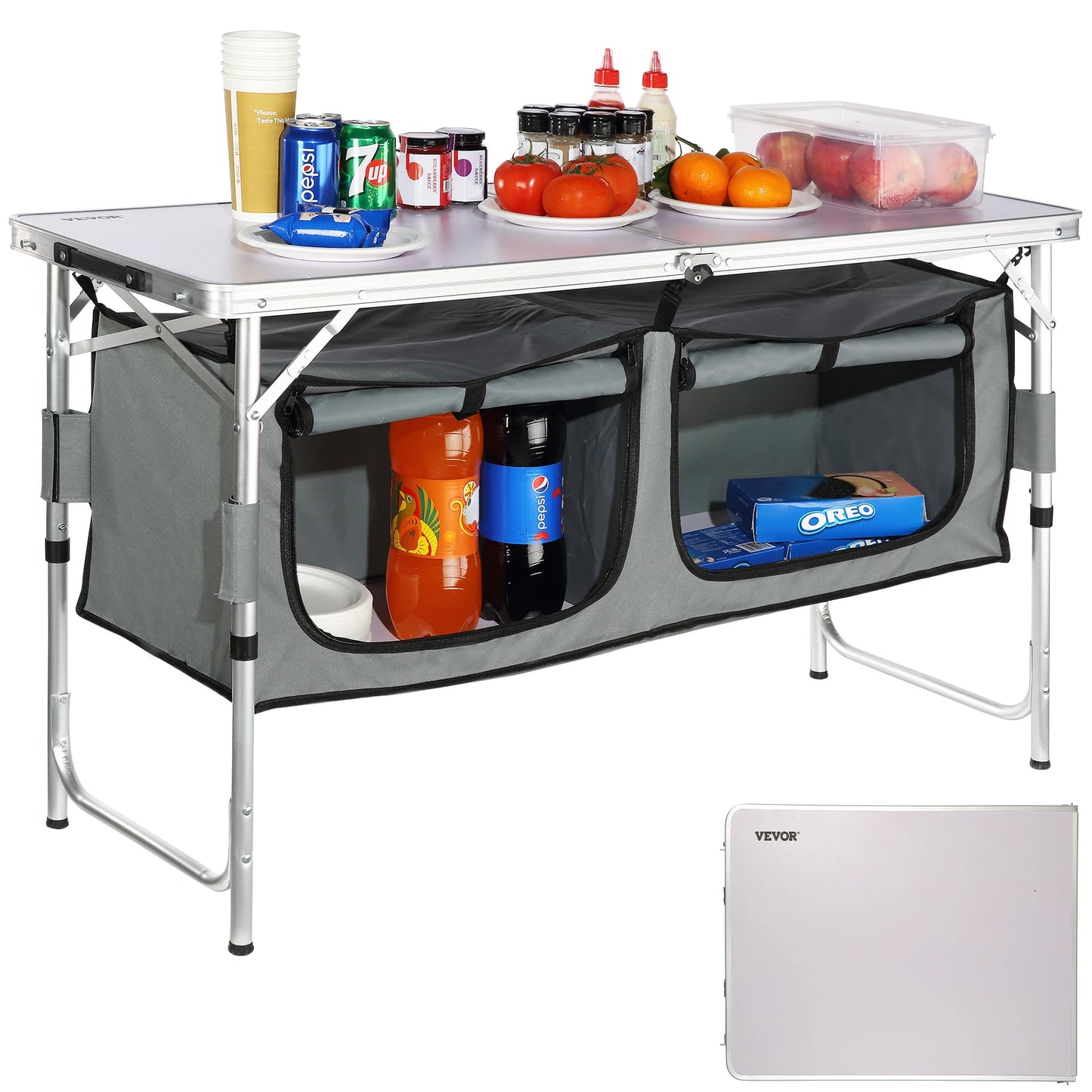 VEVOR Portable Folding Camping Kitchen Table For Outdoor Picnics