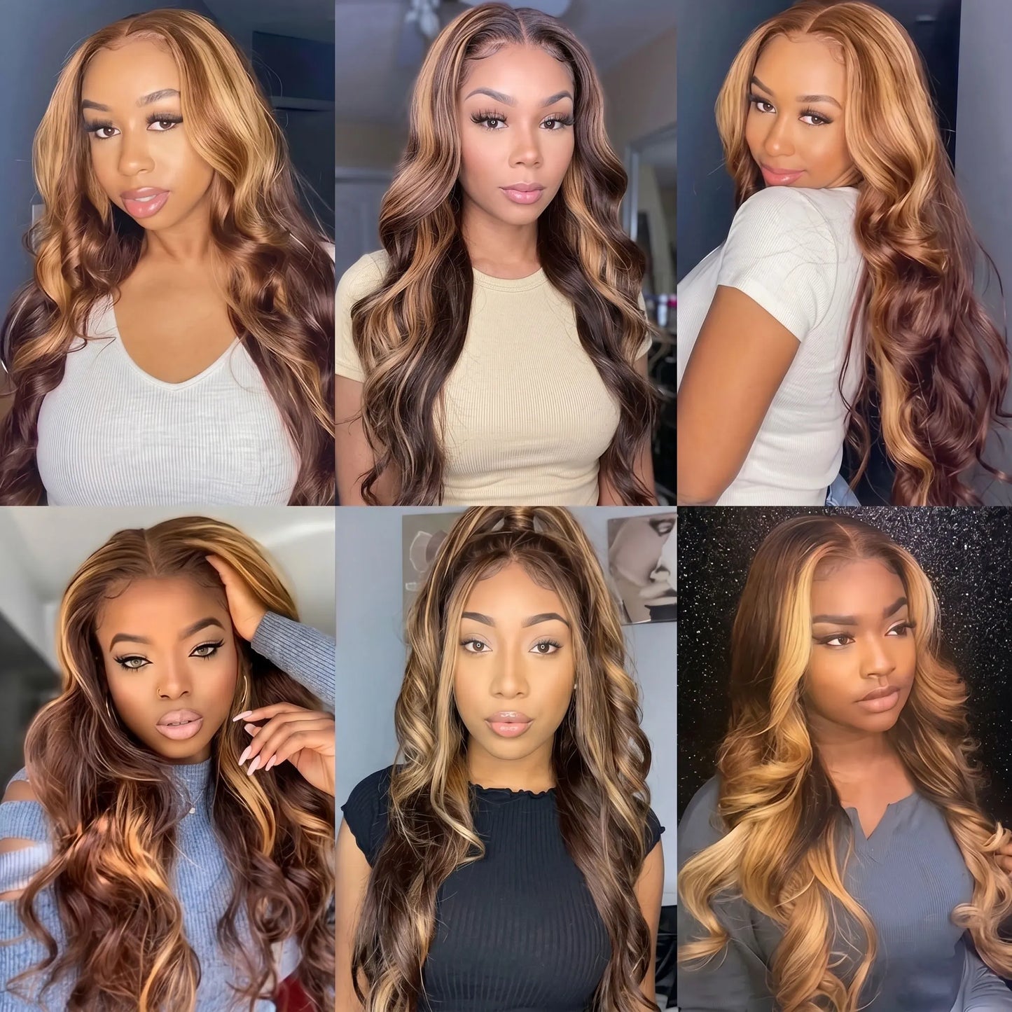 Gefily Brazilian 16A Ombre Body Wave Bundles Extensions