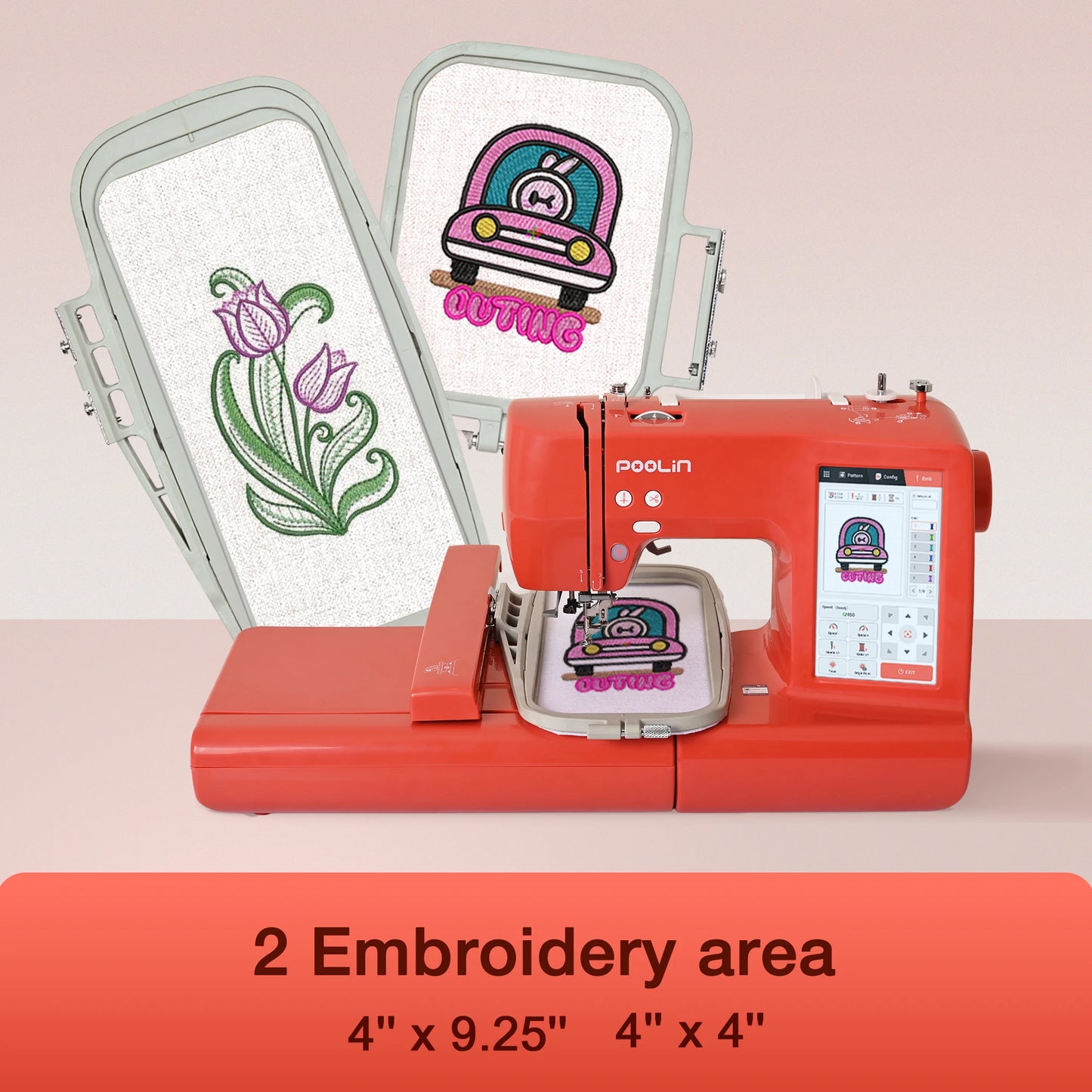 Computerized Embroidery Machine With Touchscreen And Accessories Included