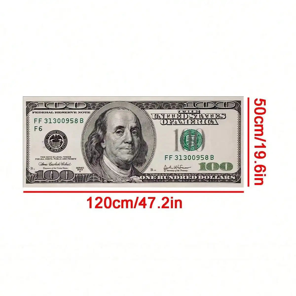 Creative Dollar Bill Portrait Nylon Area Rug For Home Decor