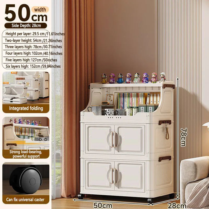 Foldable Plastic Multilayer Storage Rack For Kids Snacks And Toys