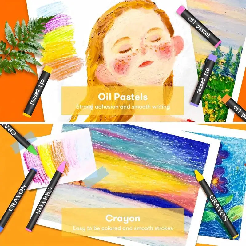 146 Piece Professional Art Set Featuring Crayons Watercolors And Pastels