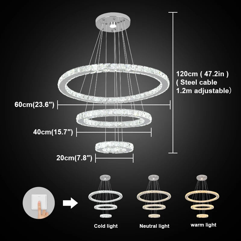 GreeLustr Modern Crystal Dining Room Ceiling Light Fixture