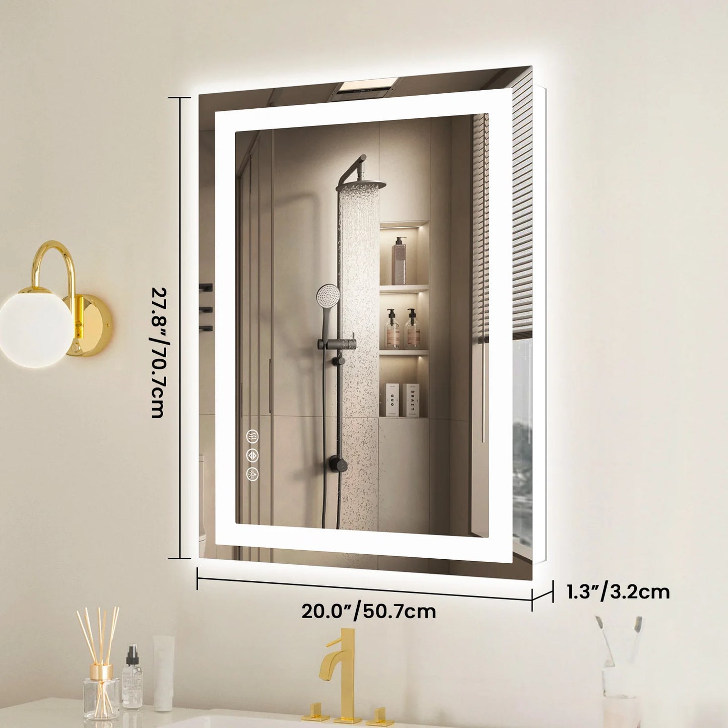 JHK LED Bathroom Vanity Mirror Featuring Backlight And Memory Function