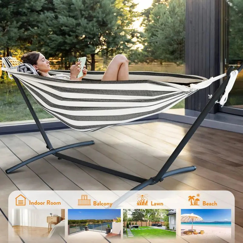 Gyroor Adjustable Outdoor Hammock Stand With Convenient Storage Bag