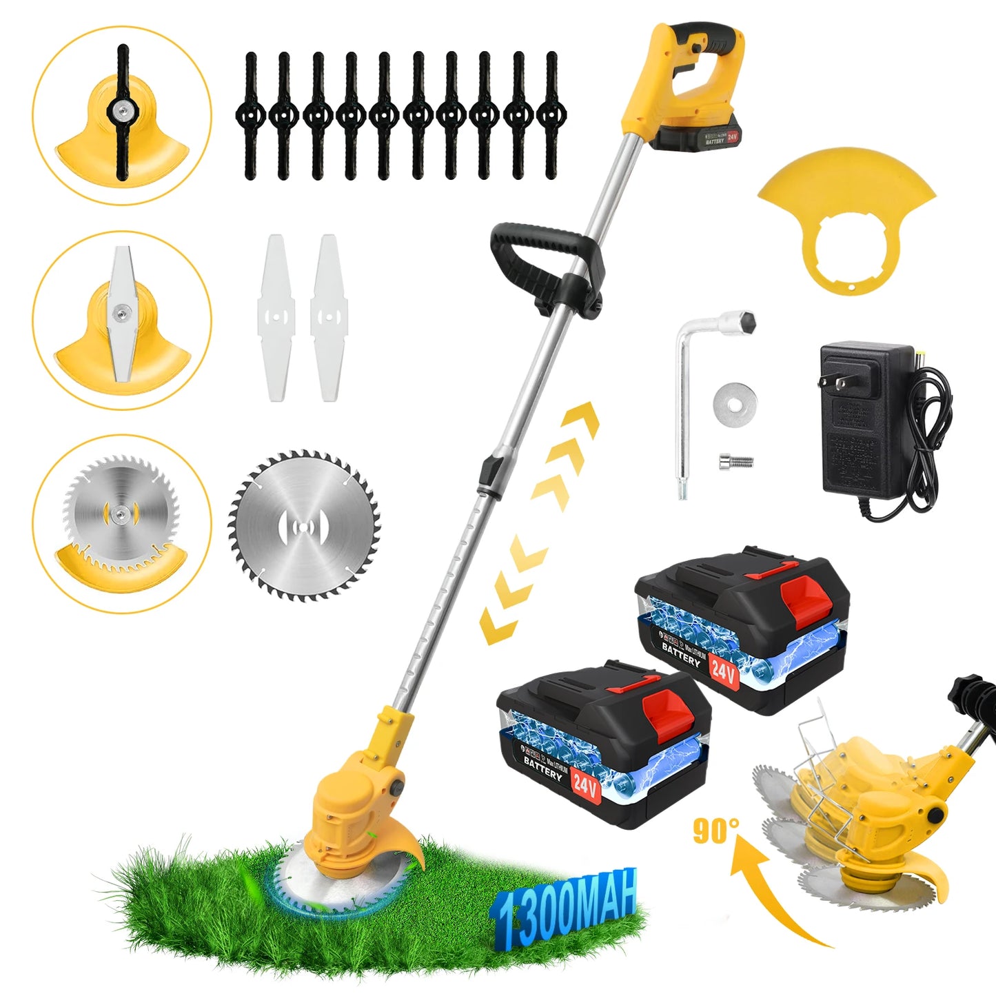 Cordless Brushless 2In1 Lawn Mower Edger and String Trimmer