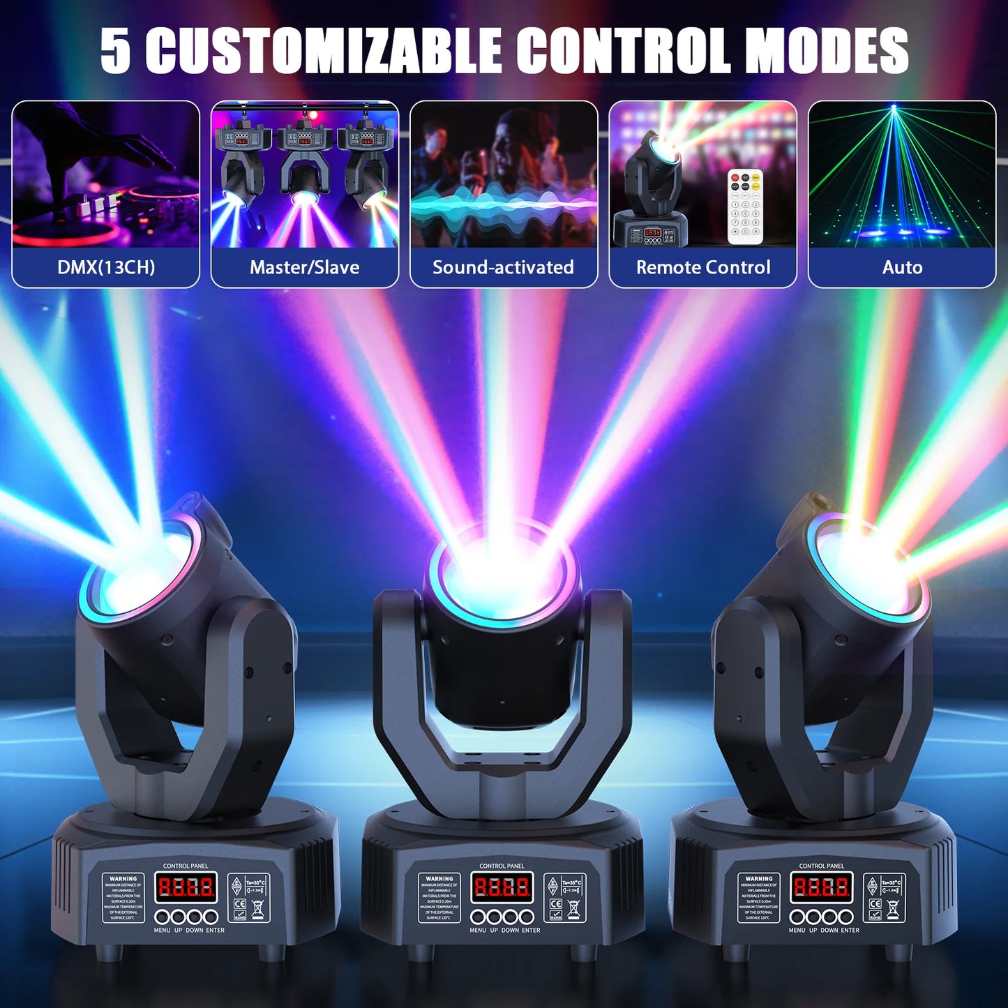 UKing Mini 30W RGBW Moving Head Stage Lighting DMX Fixture
