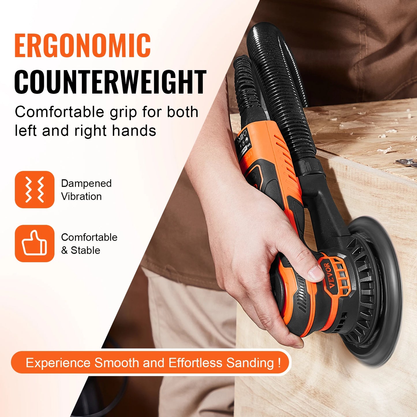 SucceBuy 350W Brushless Random Orbital Sander For Woodworking Projects