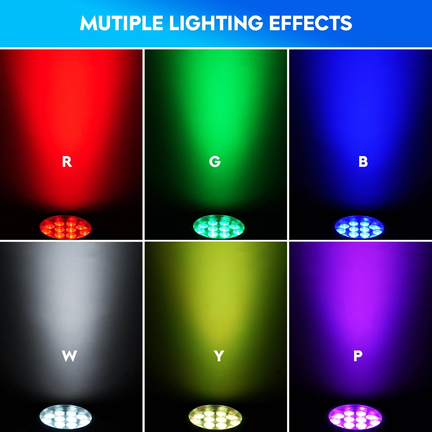 U'King Waterproof LED Par Light DMX512 RGBW Stage Lighting