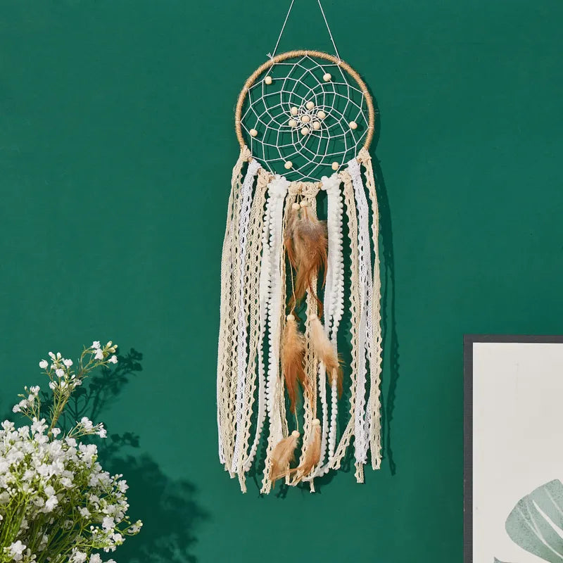 Handcrafted Dream Catcher With Moon And Sun Design Wall Decor