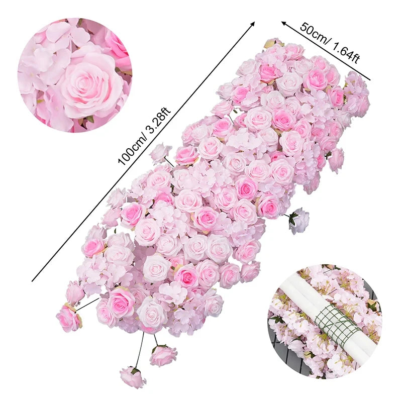 Angela Flower 5D Artificial Rose Heart Stand Wedding Backdrop