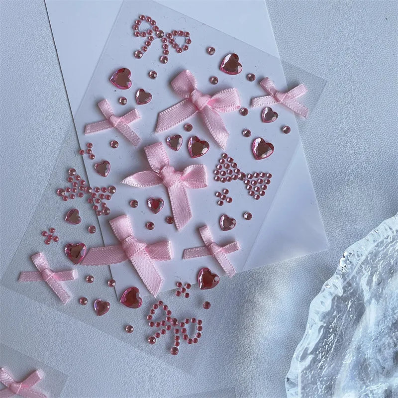 DIY 3D Kpop Heart Bow Photocard Sticker For Scrapbook Journal