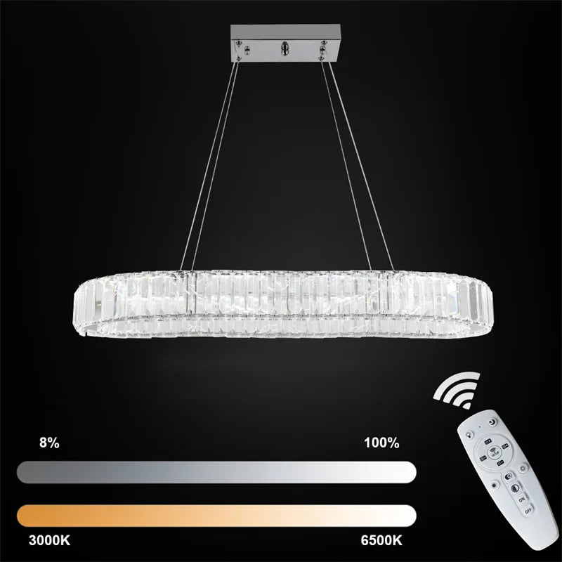 GreeLustr Modern Crystal Dining Room Ceiling Light Fixture