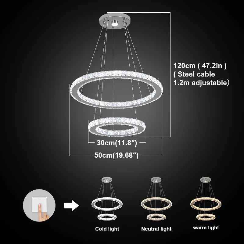 GreeLustr Modern Crystal Dining Room Ceiling Light Fixture