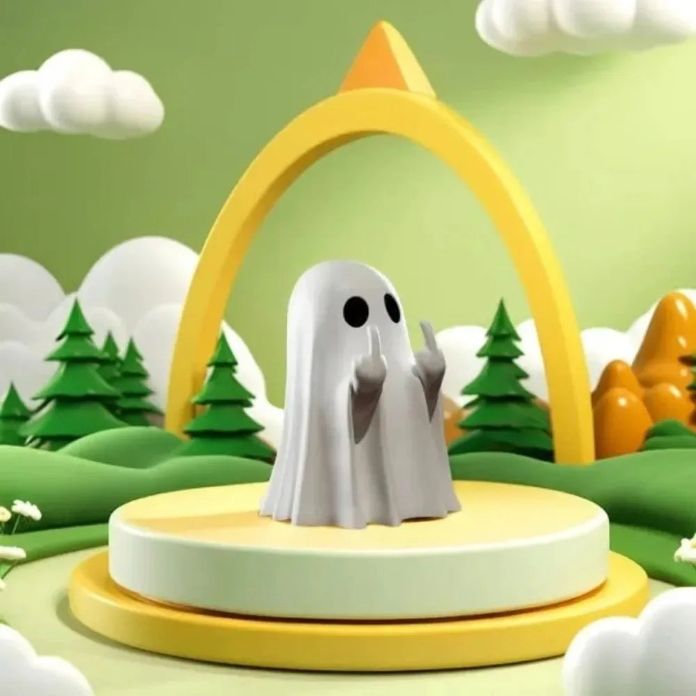 Cute Ghost Resin Statue Halloween Desk And Shelf Decor Ornament