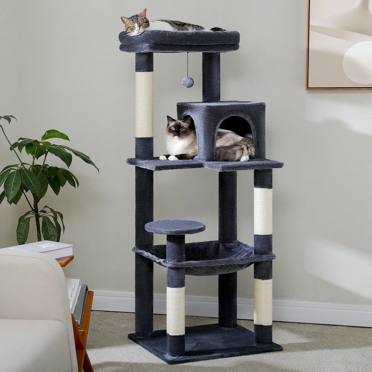 PawZ Road 5 Level Cat Tree Tower Hammock Sisal Posts