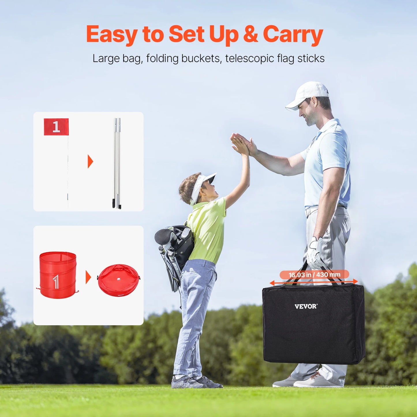 SucceBuy Portable Backyard Golf Chipping Game With Practice Bucket