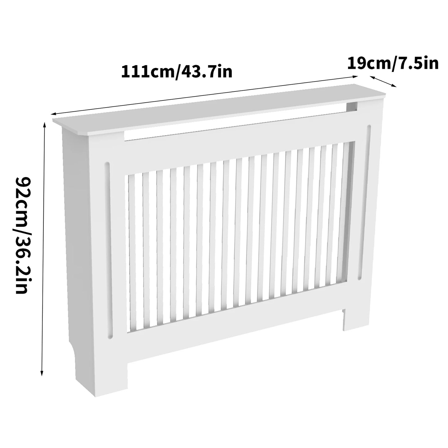 Modern Wood Radiator Cover With Decorative Grill And Storage Shelf