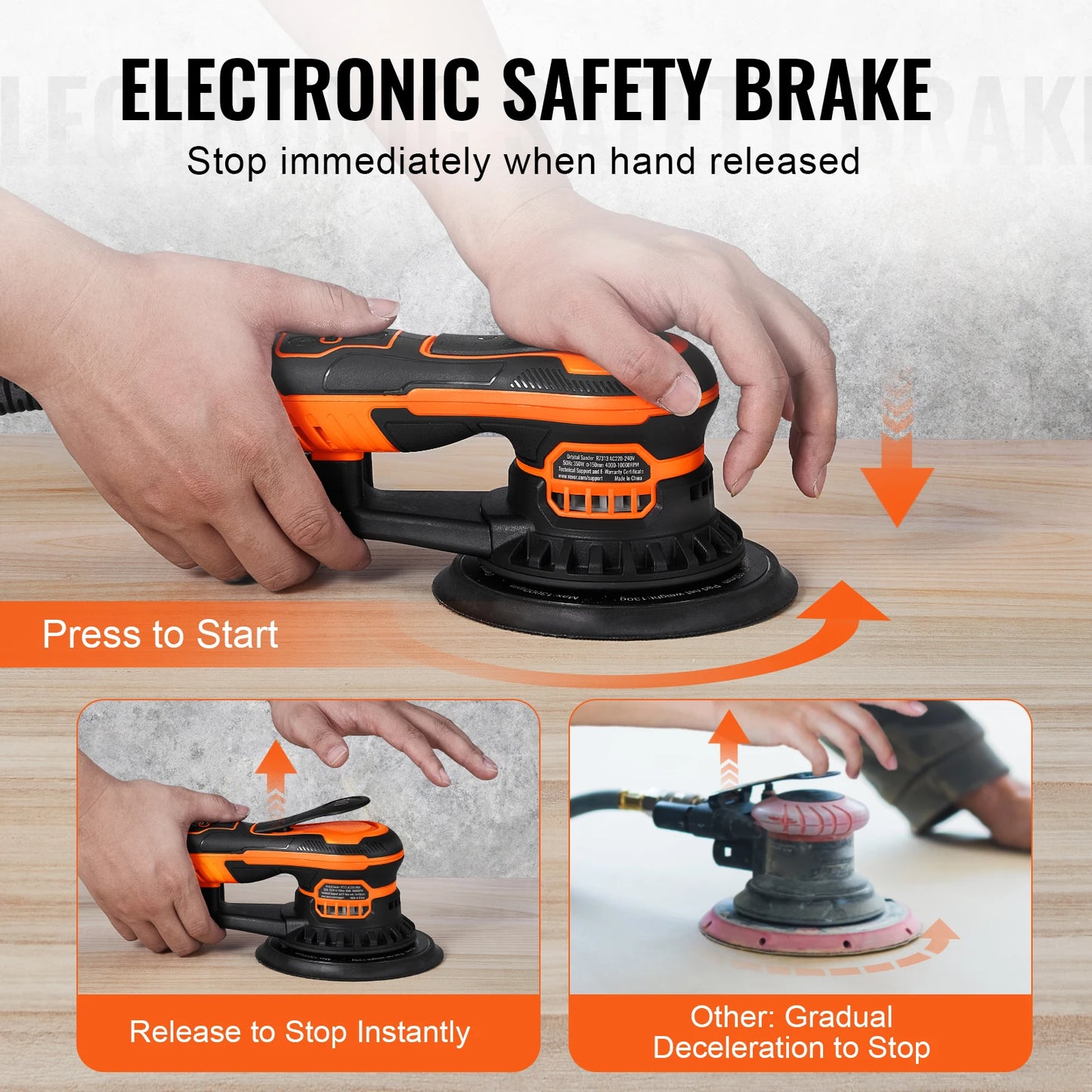 SucceBuy 350W Brushless Random Orbital Sander For Woodworking Projects