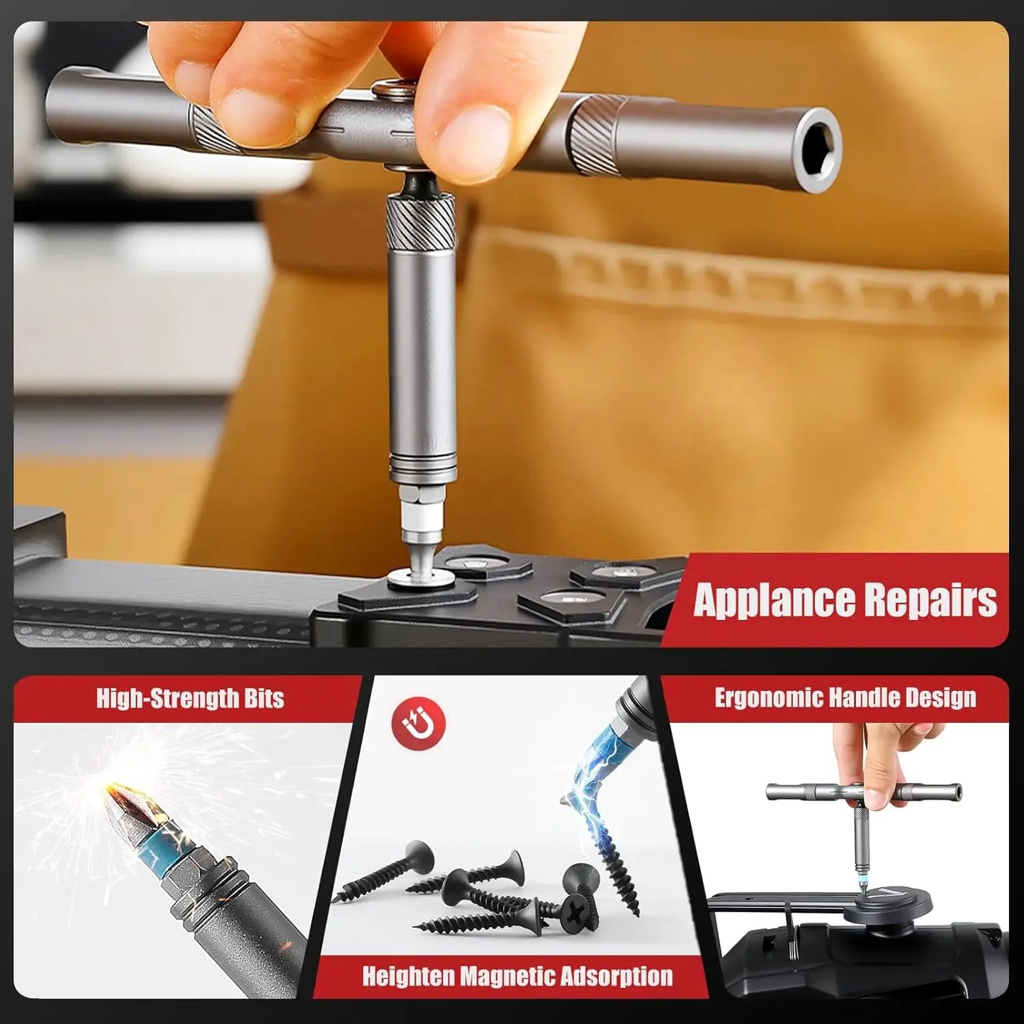 Vman 24in1 Multifunction Ratchet Screwdriver With Magnetic Bits