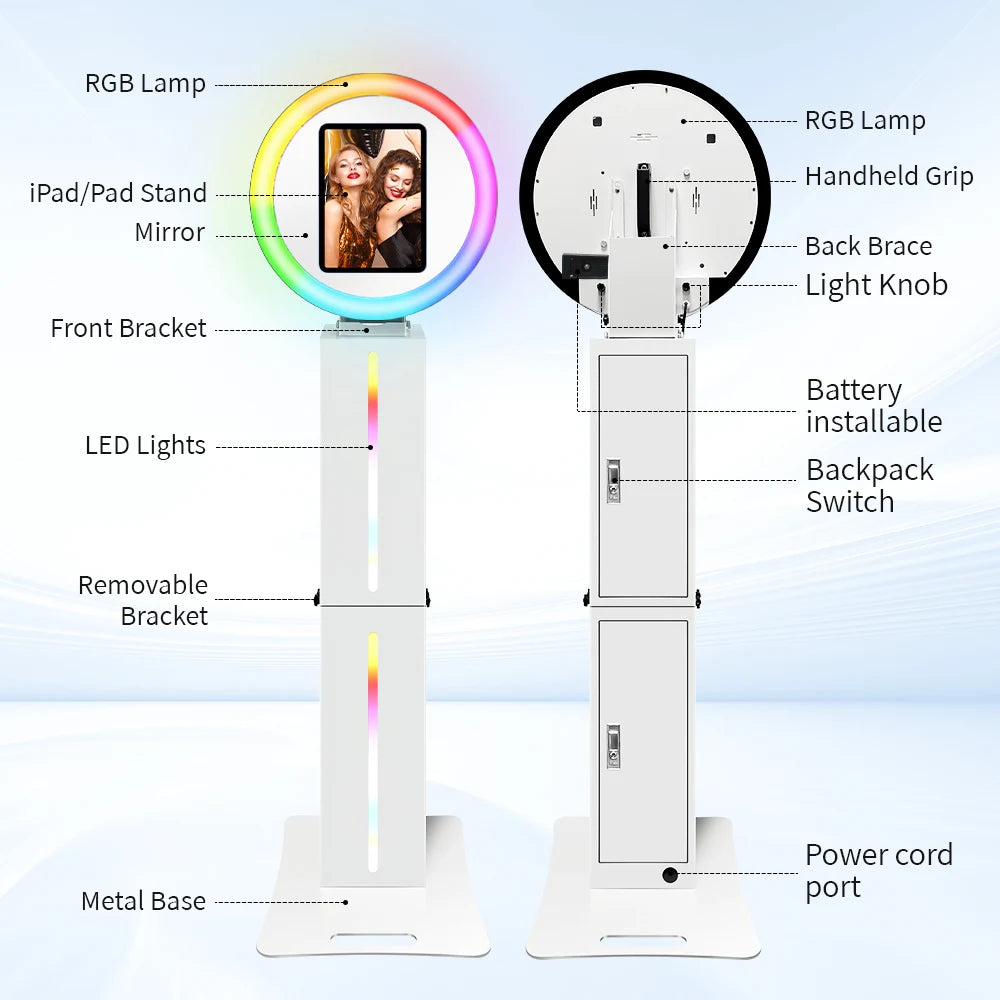 Portable Led Light Photo Booth Stand Kit For iPad Weddings Parties
