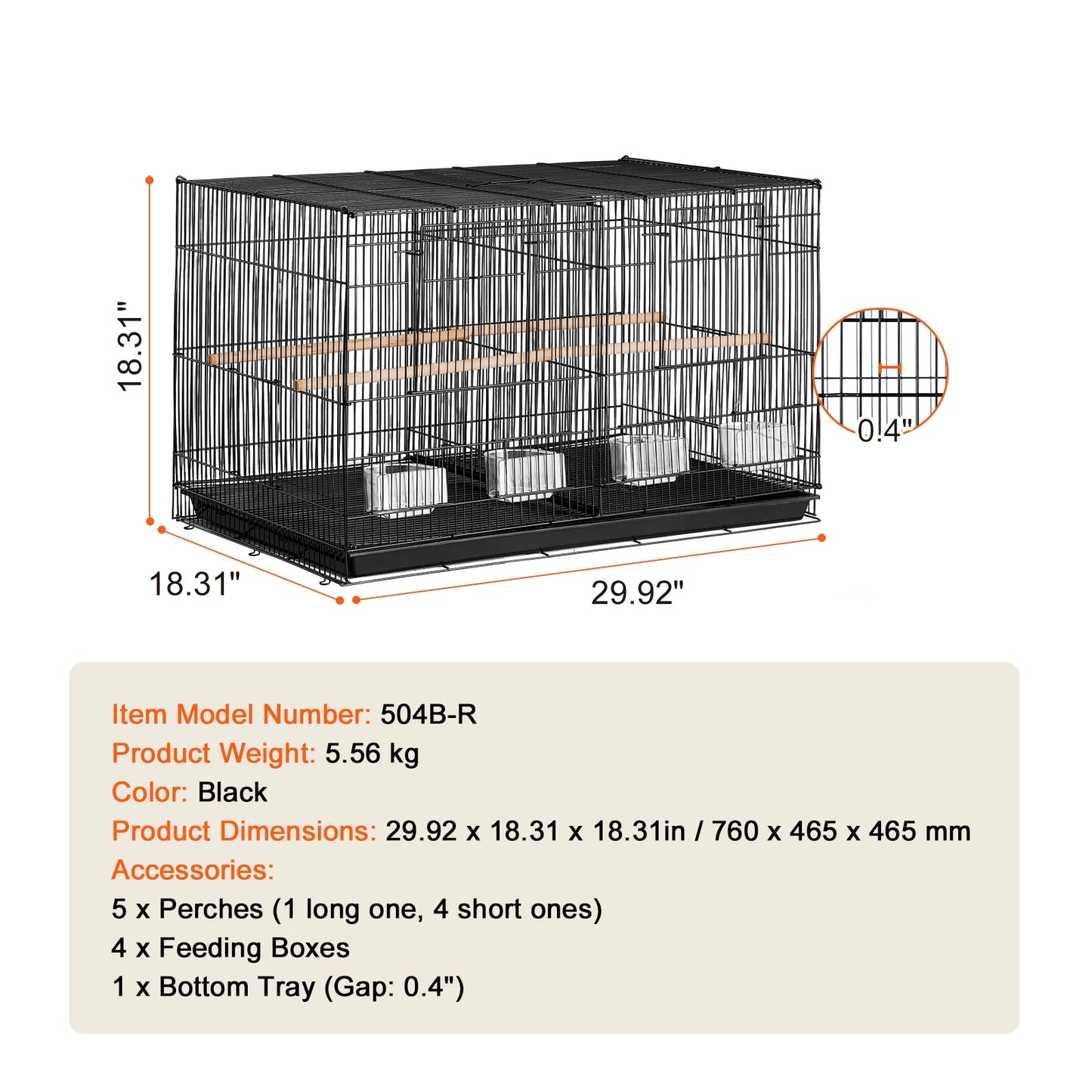 SucceBuy Divided Travel Bird Cage With Secure Door Design