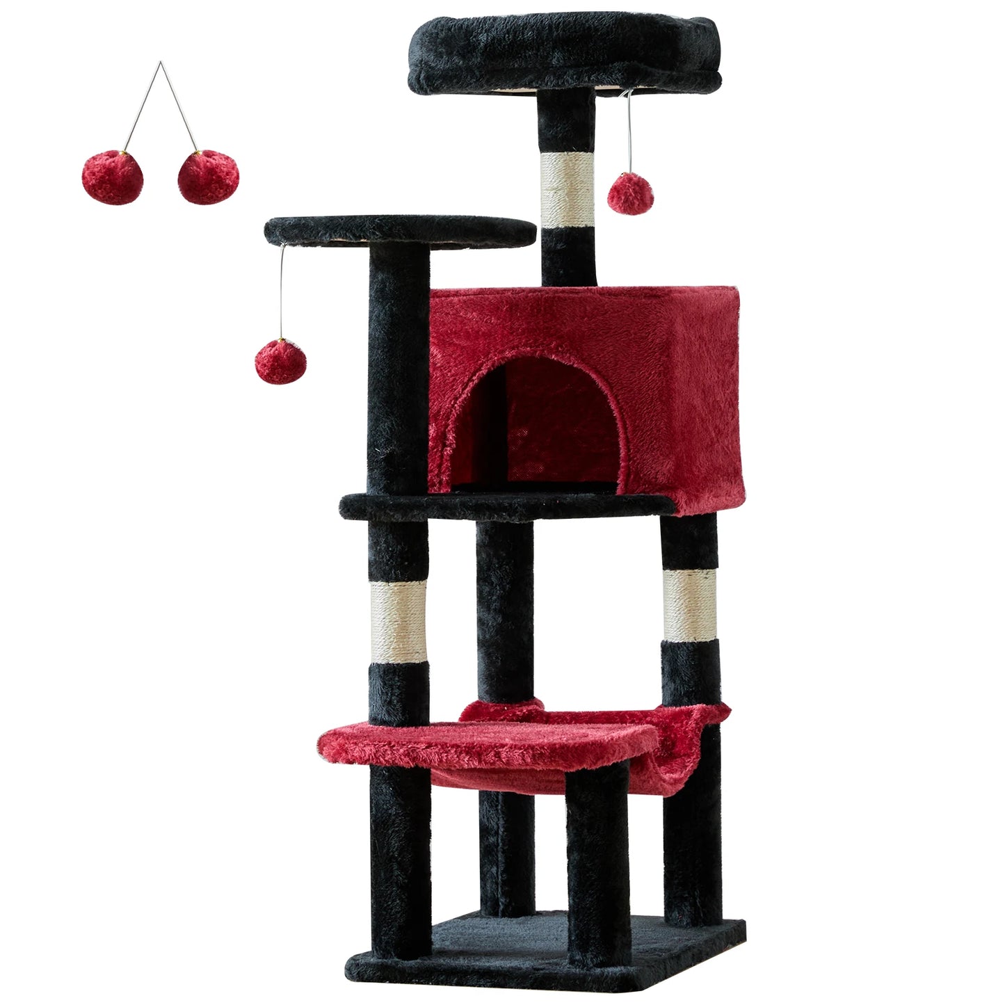 JHK Four Tier Cat Tree With Natural Sisal Scratching Post