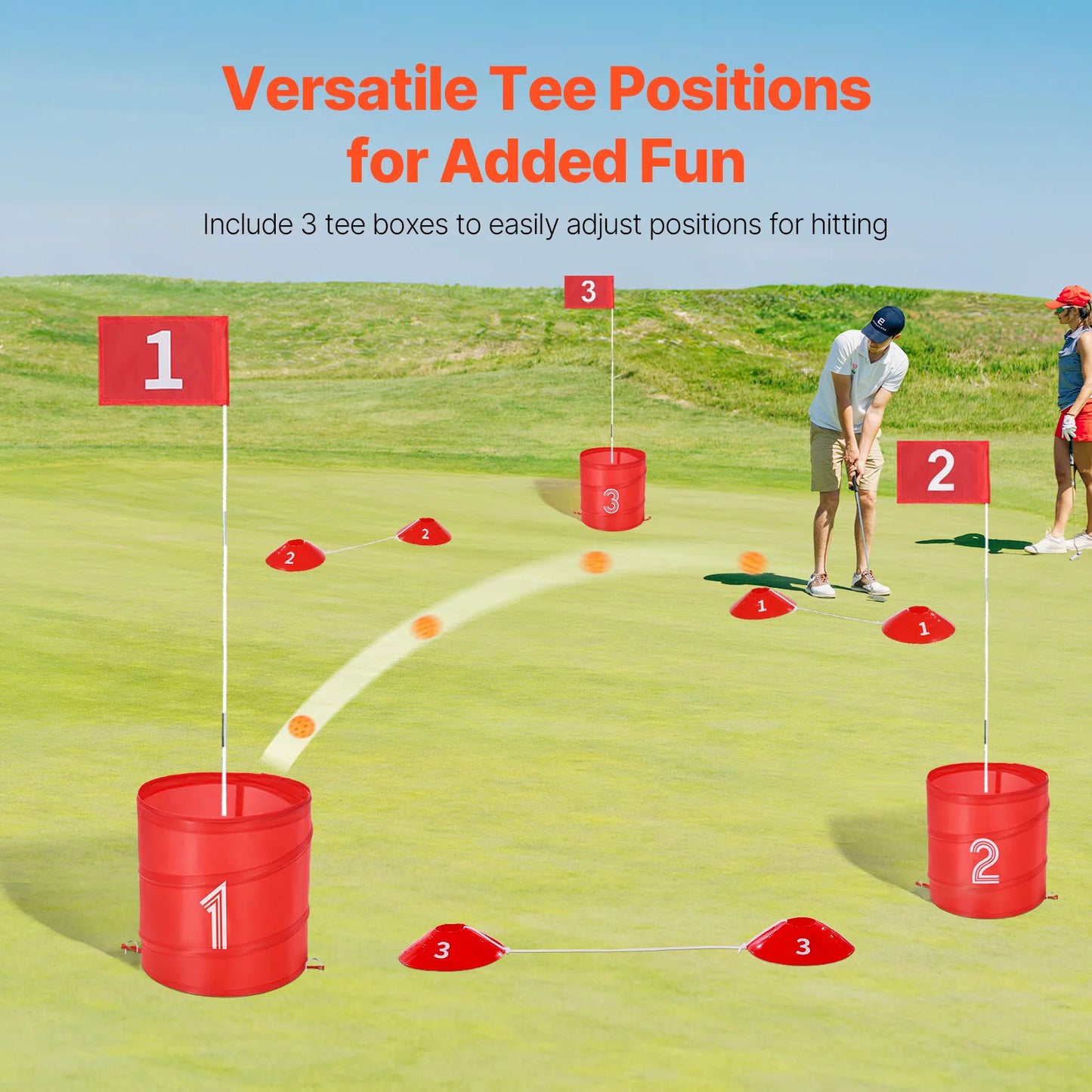 SucceBuy Portable Backyard Golf Chipping Game With Practice Bucket