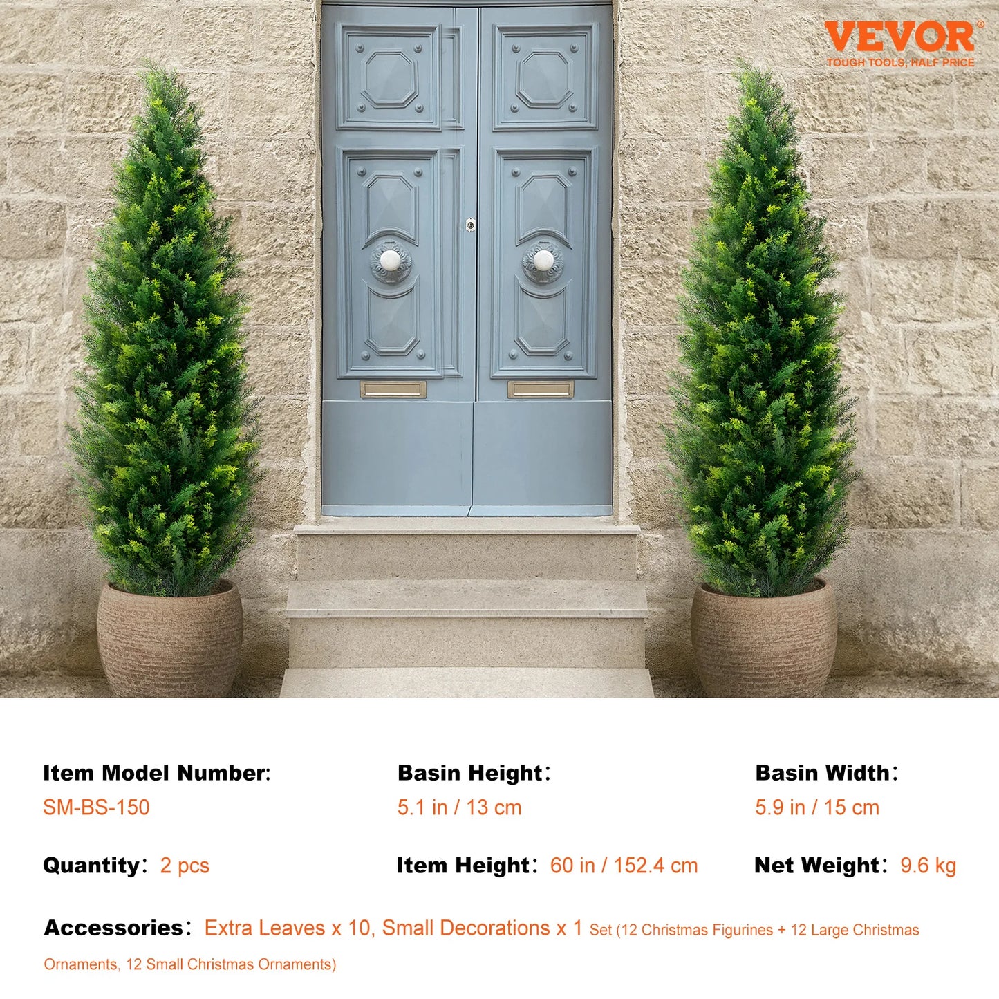 SucceBuy Artificial Cedar Topiary Tree For Home Decor
