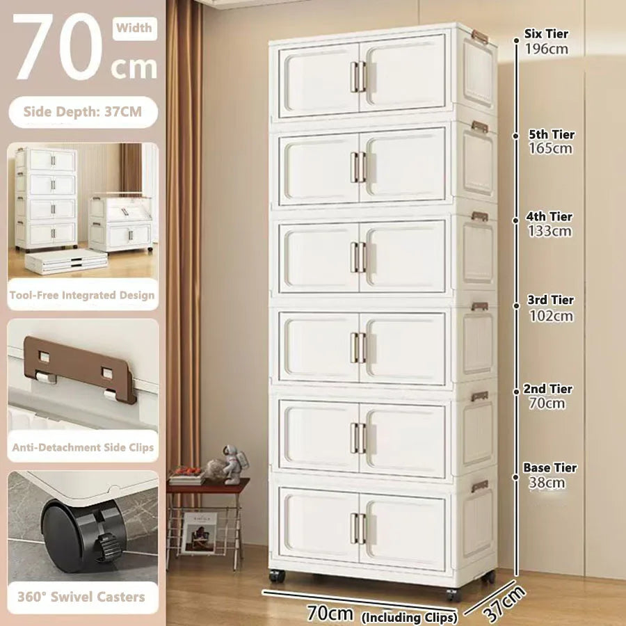 Adjustable Plastic Storage Cabinet For Home Kitchen Organization