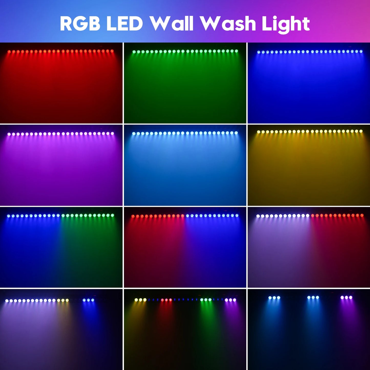 U'King Professional RGB Wall Wash Stage Light Bar With Controller