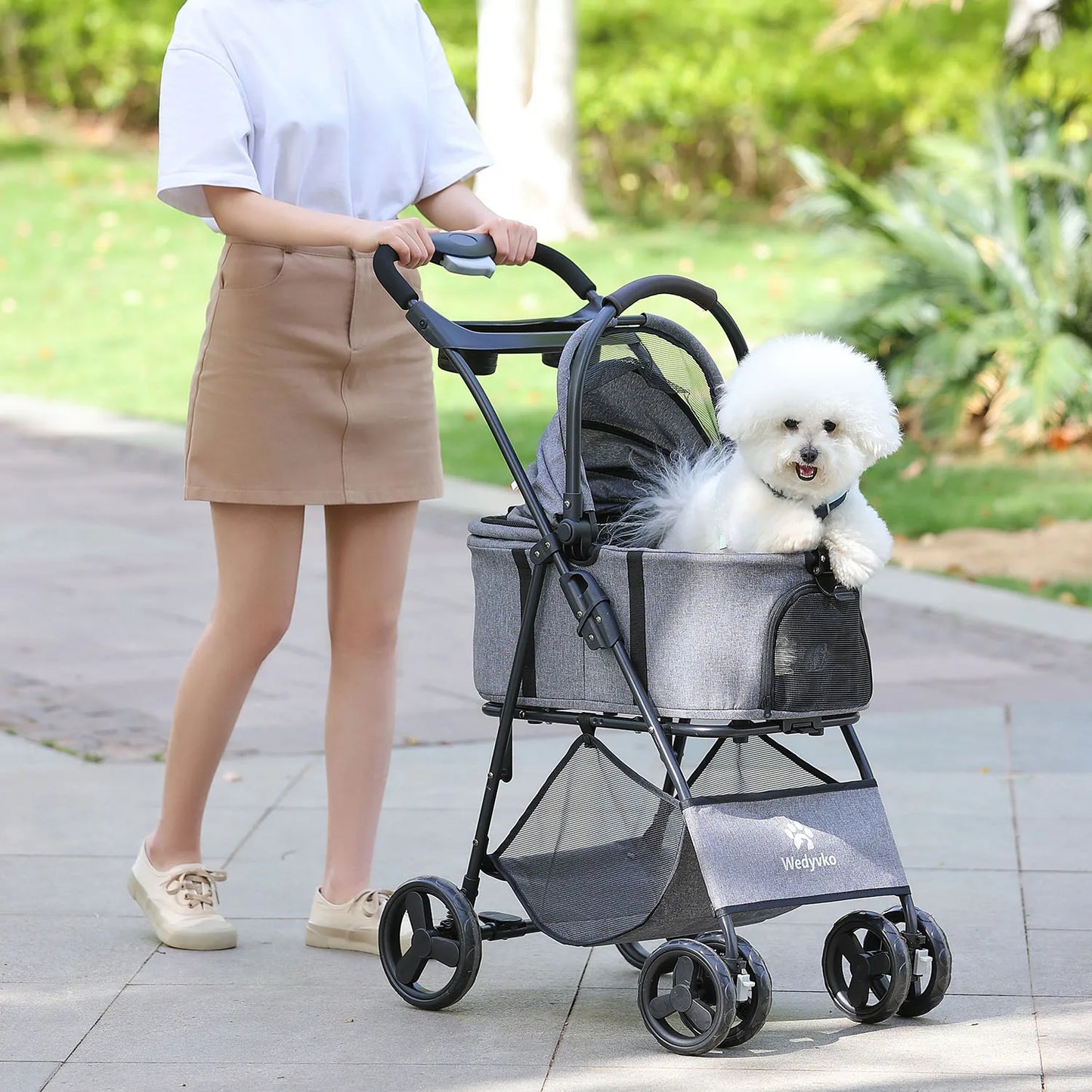3 In 1 Waterproof Pet Stroller With Removable Carrier Handles