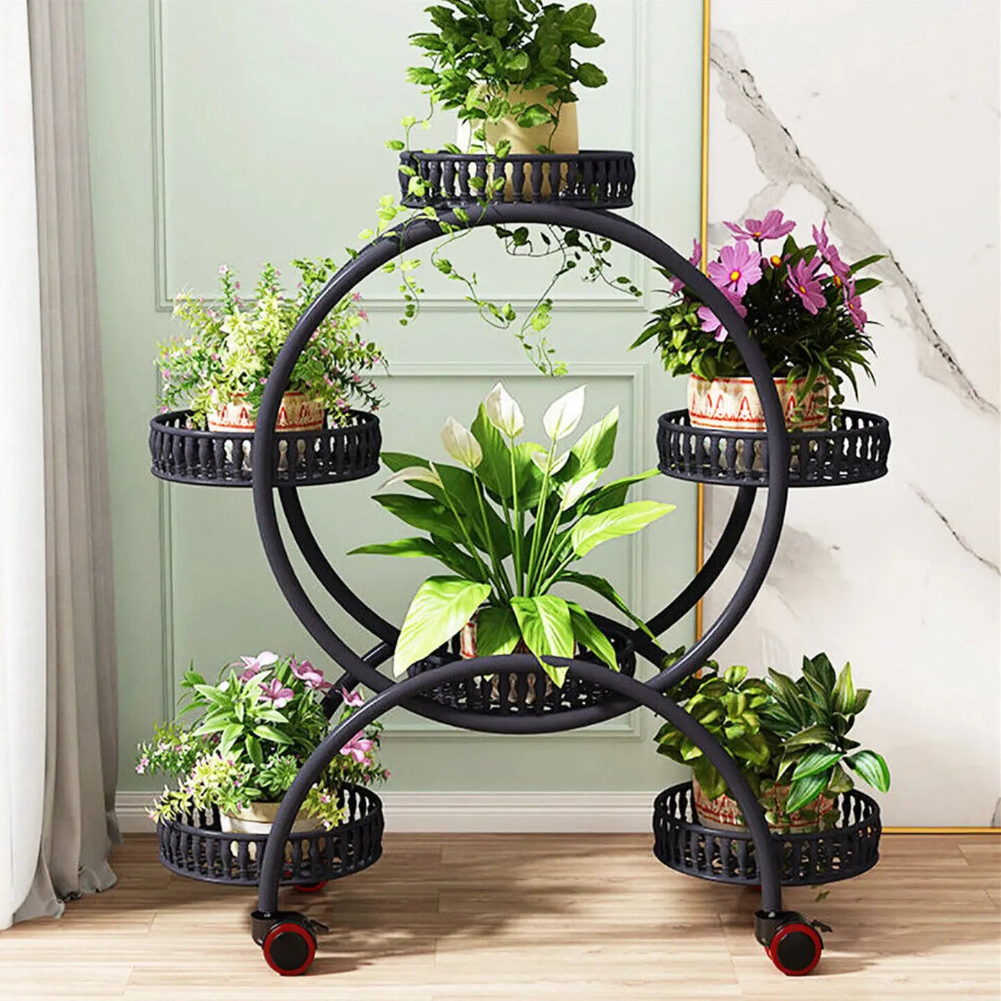 Premium Metal Rolling Plant Stand With Four Wheels
