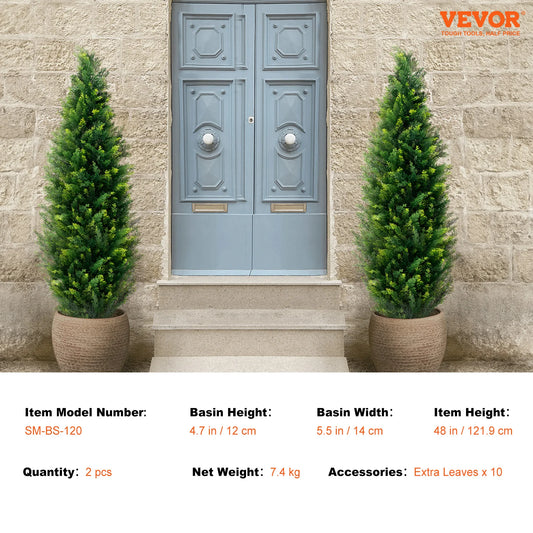 SucceBuy Artificial Cedar Topiary Tree For Home Decor