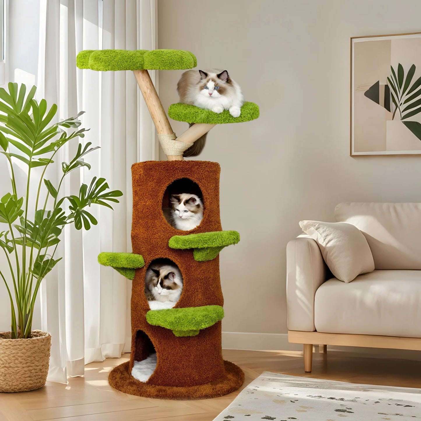 Bingopaw Indoor Cat Tree Tower With Plush Platform Condo