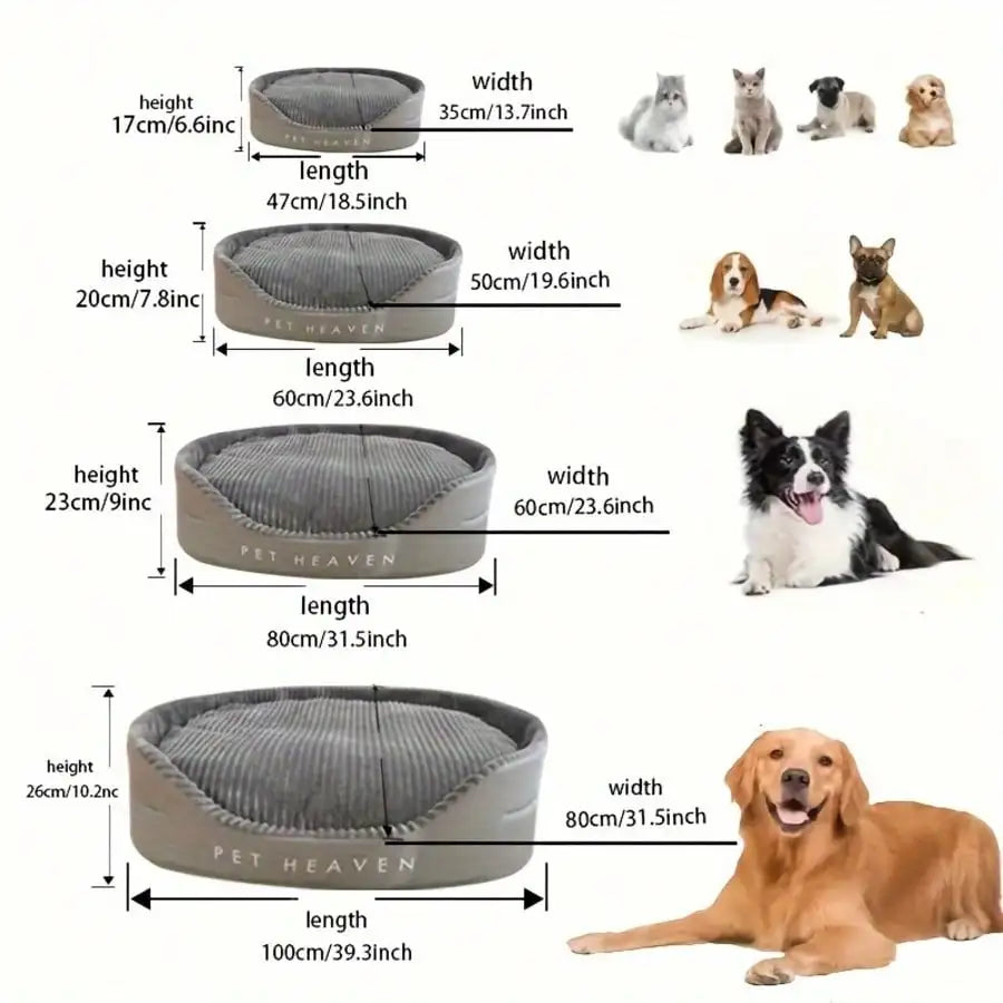 Machine Washable Pet Bed With Warm Cushion For All Pets