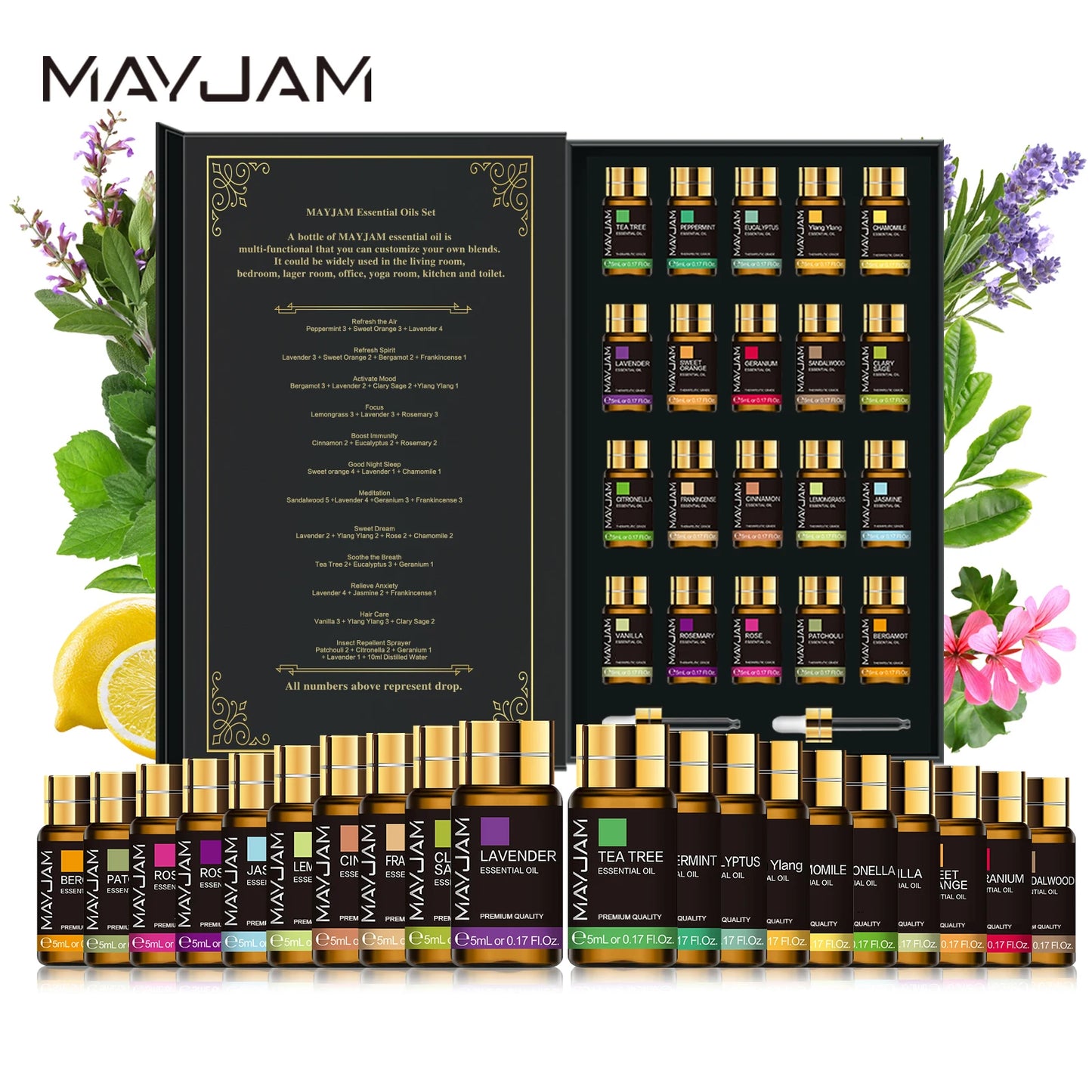 Mayjam Pure Essential Oils Aromatherapy Blend Collection Set