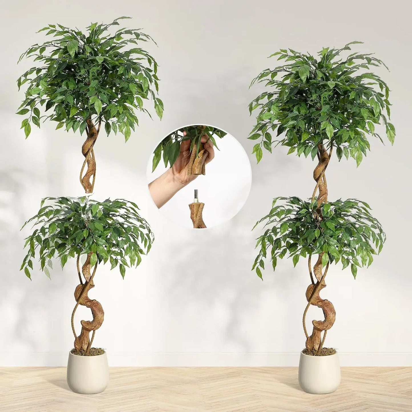 Artificial Ficus Tree Weeping Fig Plant with Planter Home Decor