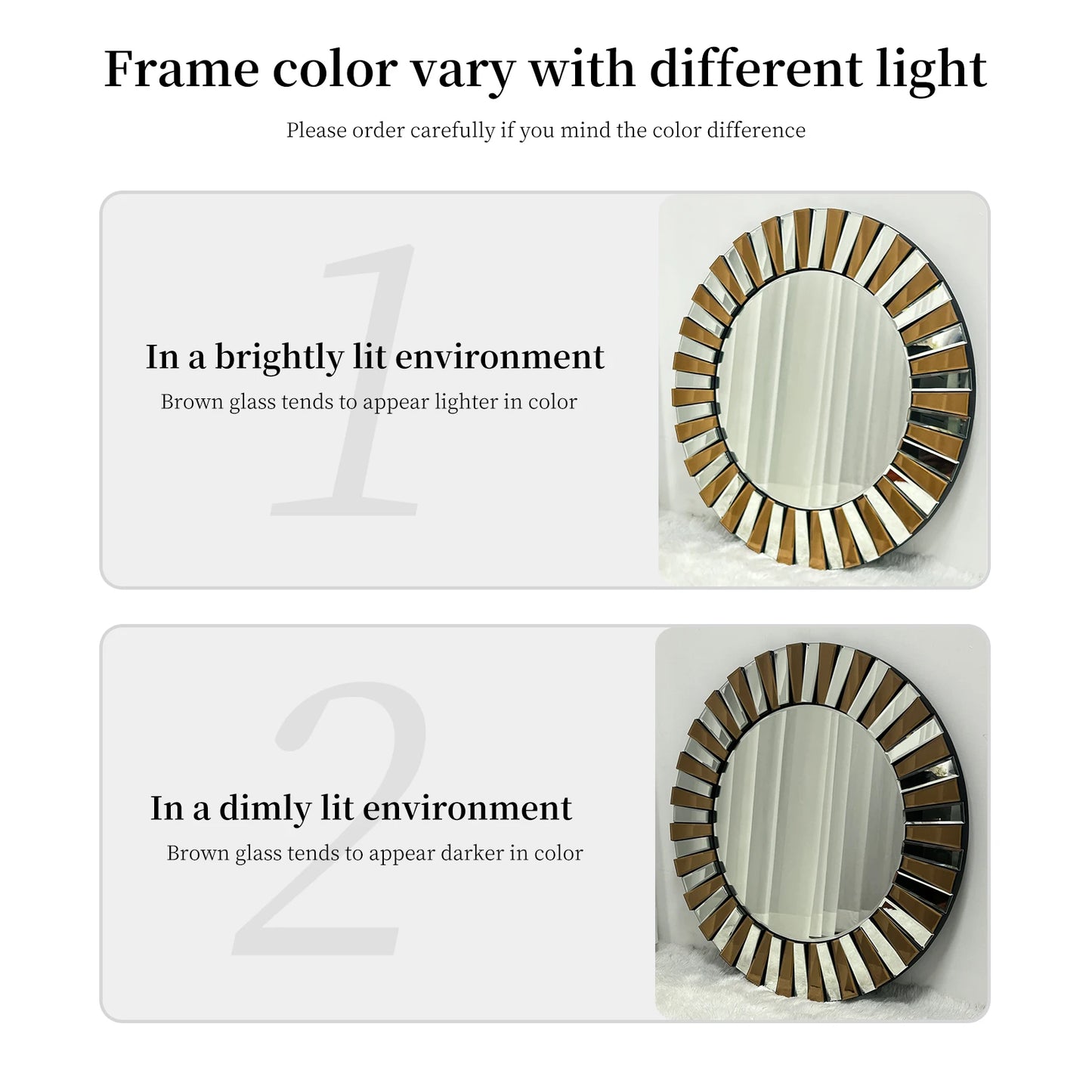 Decorative Round Starburst Glass Wall Mirror For Home Living Room