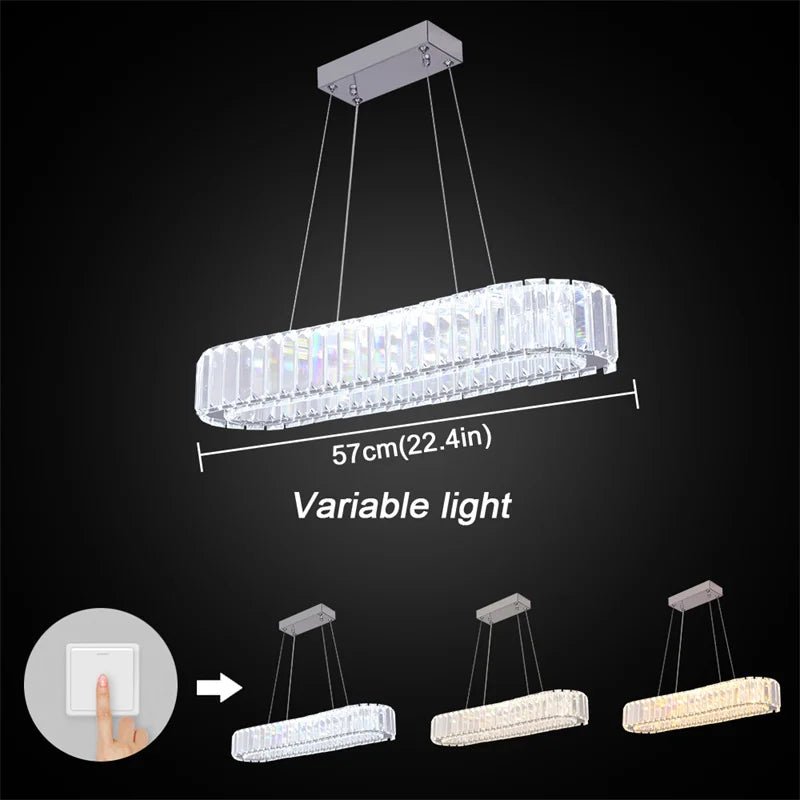GreeLustr Modern Crystal Dining Room Ceiling Light Fixture