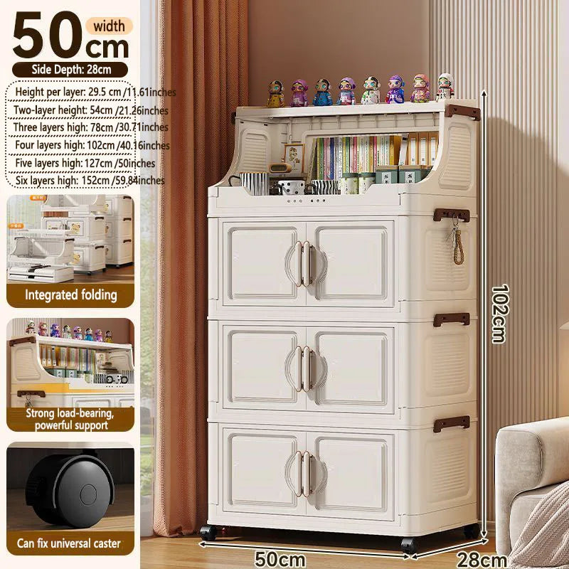 Foldable Plastic Multilayer Storage Rack For Kids Snacks And Toys