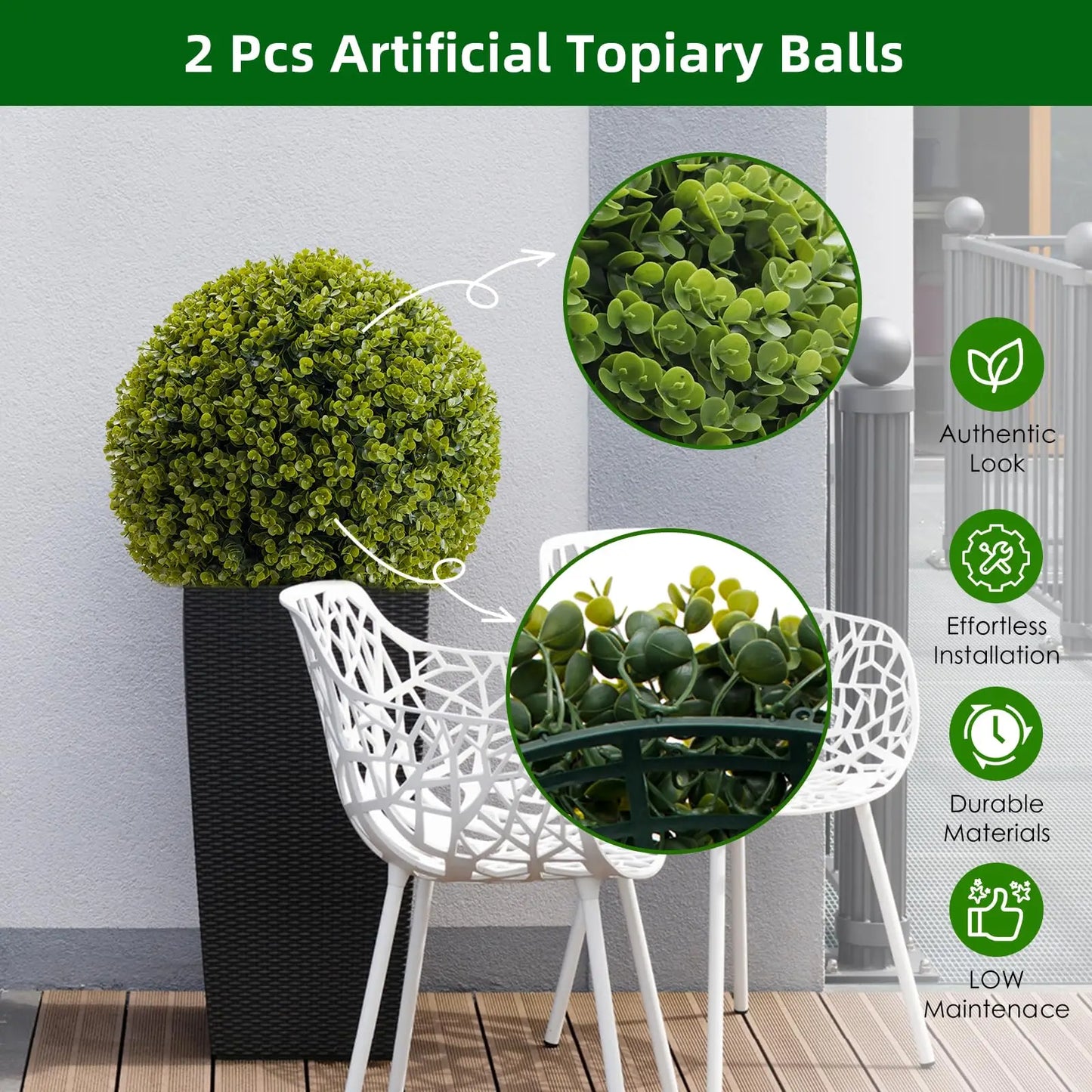 Studyset Artificial Topiary Balls For Home And Garden Decoration