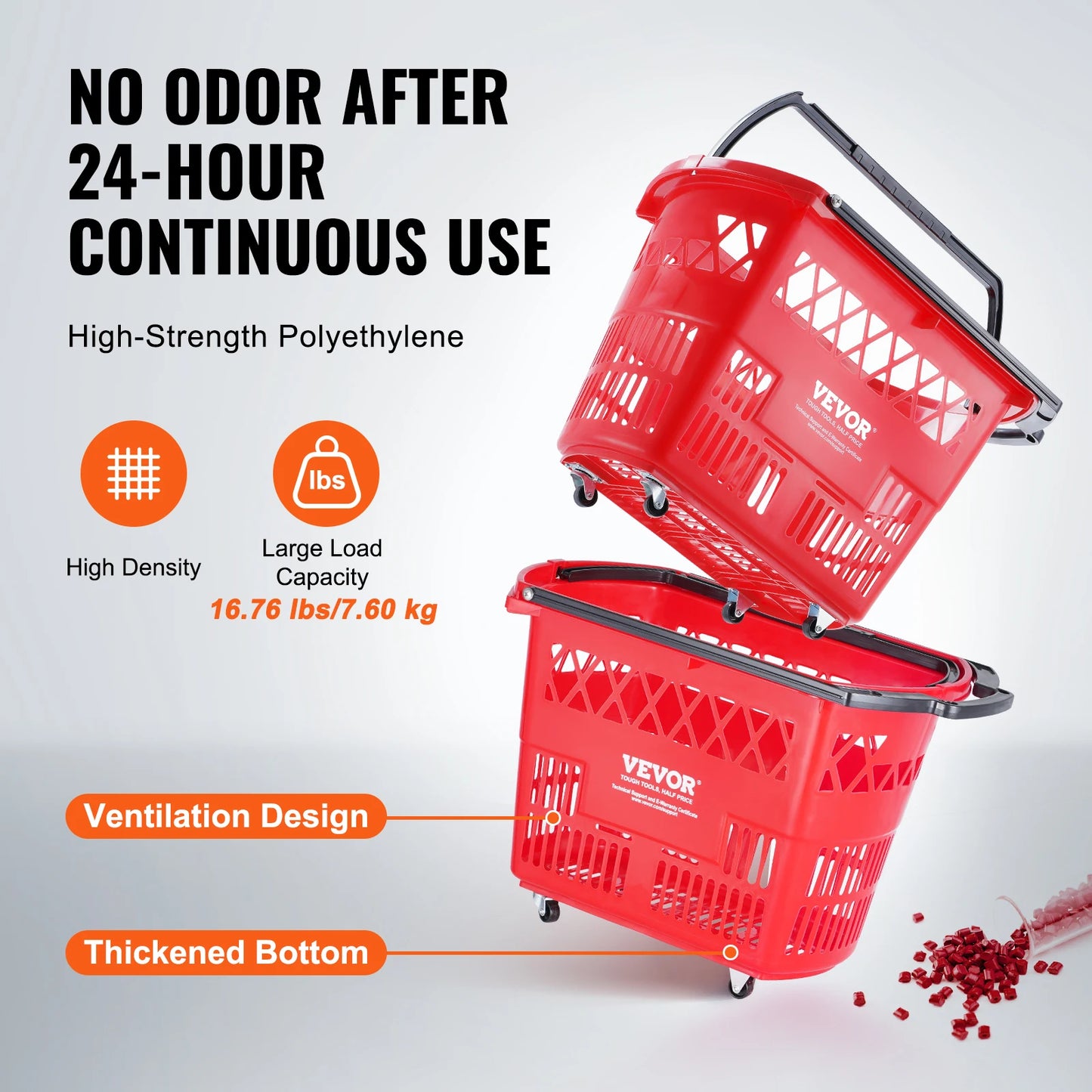Portable Six Piece Rolling Shopping Carts With Smooth Wheels